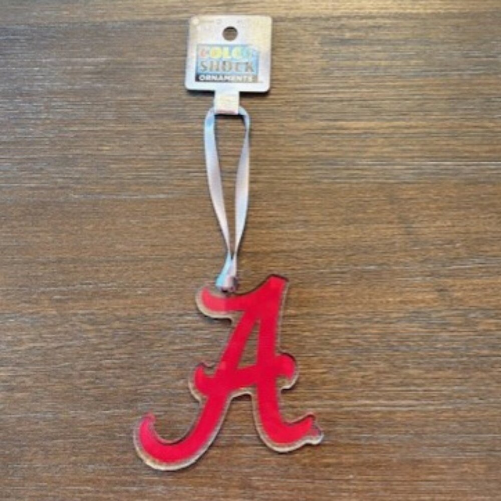 Color Shock Alabama Crimson Tide A Logo Acrylic Ornament Christmas NWT